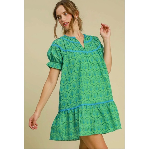 Umgee Dresses & Skirts - Umgee Emerald and Sky Mini Dress